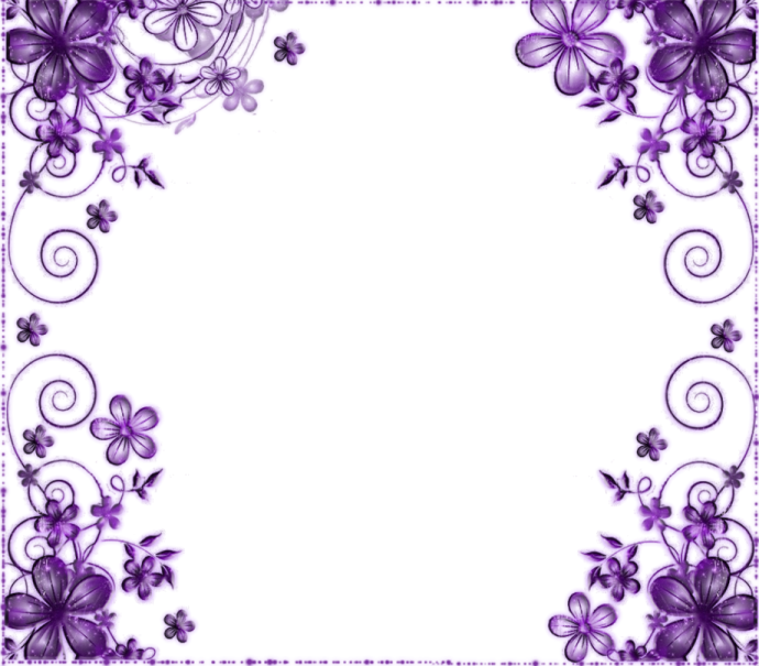 a purple floral frame on a white background