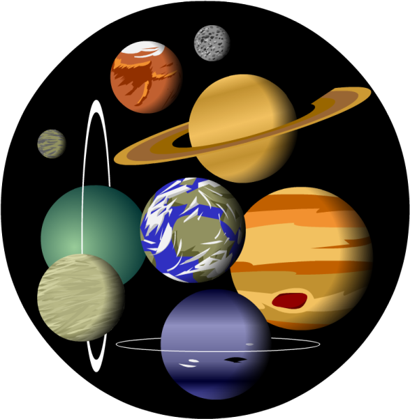 an image of planets in a circle