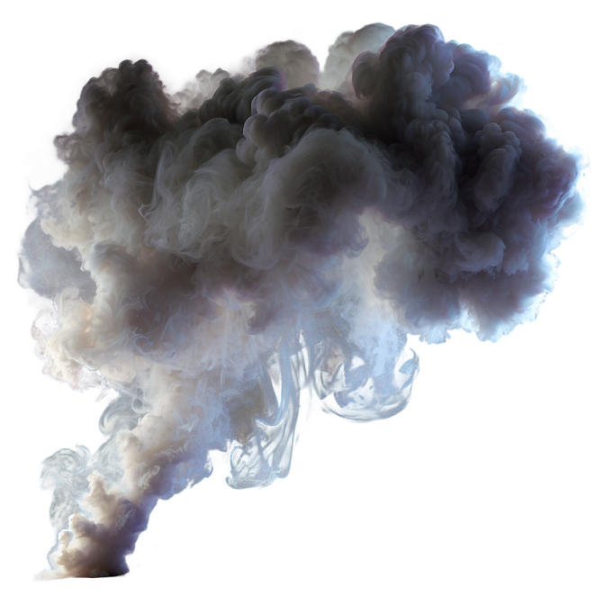 a cloud of smoke on a white background