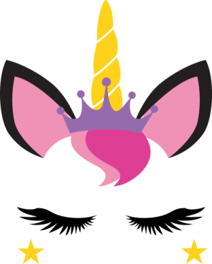 a unicorn's face with stars around it