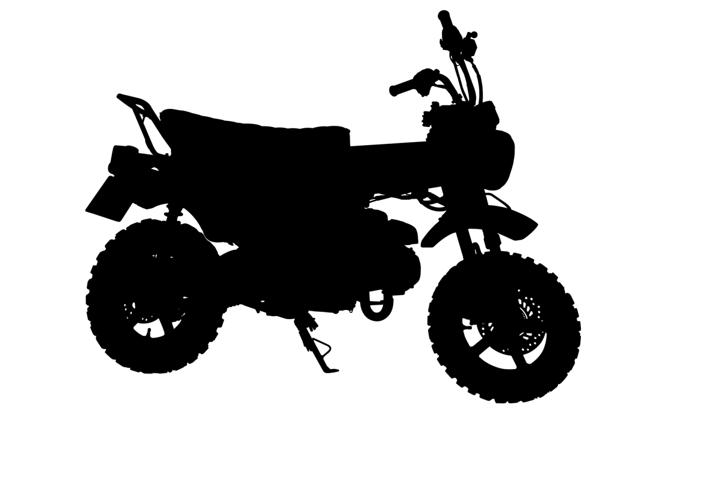 a black and white silhouette of a motorcycle