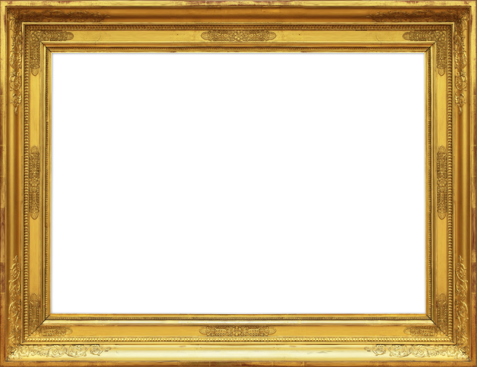 a gold frame on a white background
