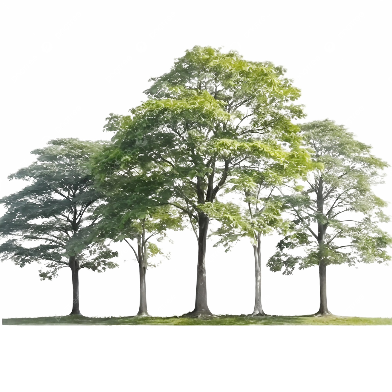 a group of trees on a white background