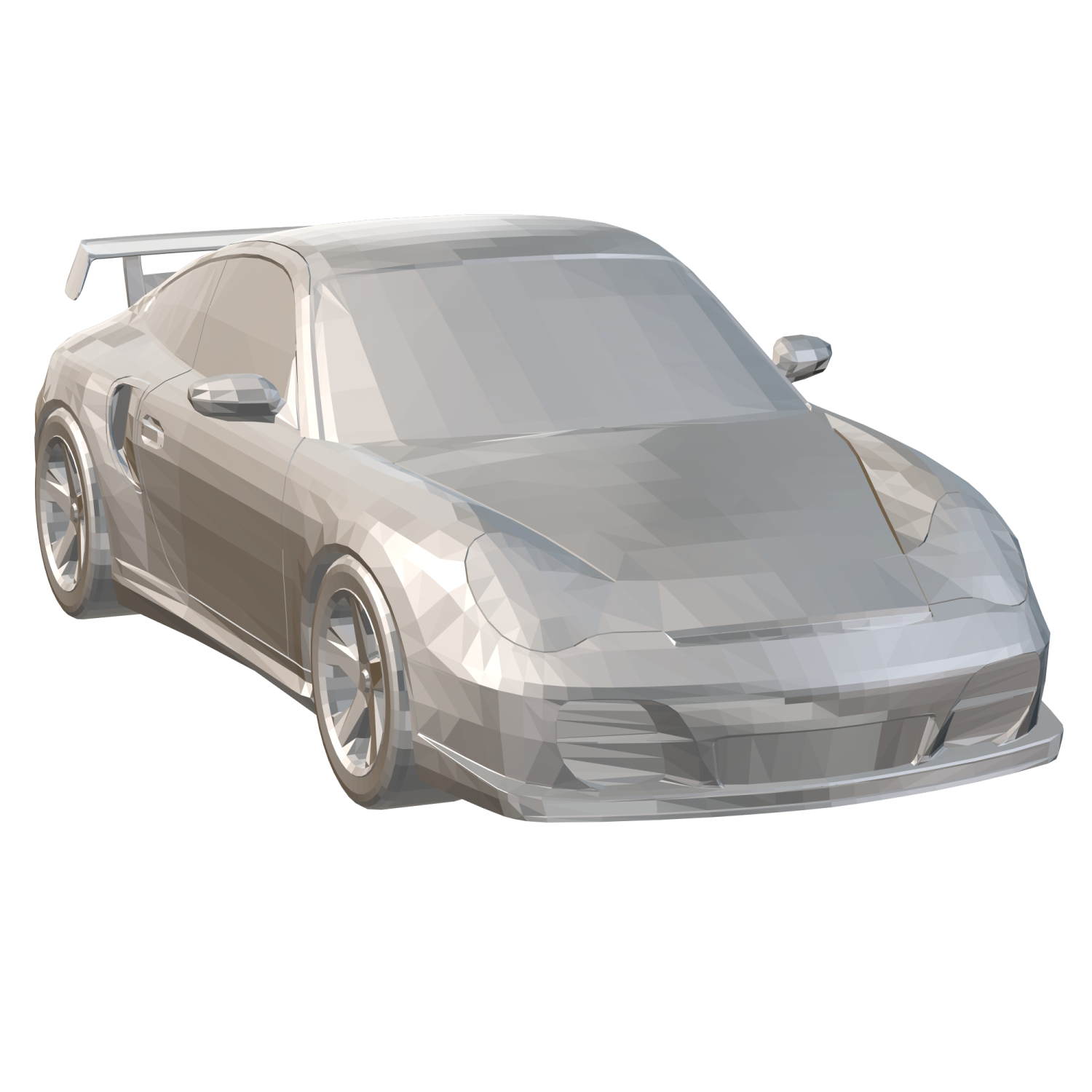 a gray car on a white background