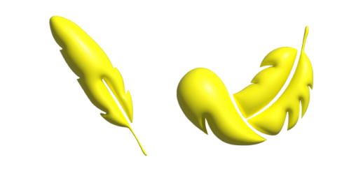 an image of a pair of yellow feathers