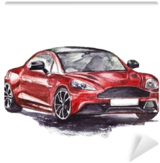 a drawing of a red sports car