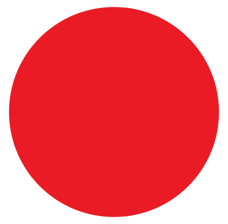 a red circle on a white background