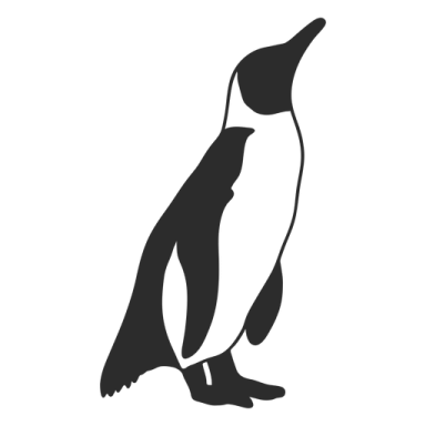 a penguin silhouetted on a white background