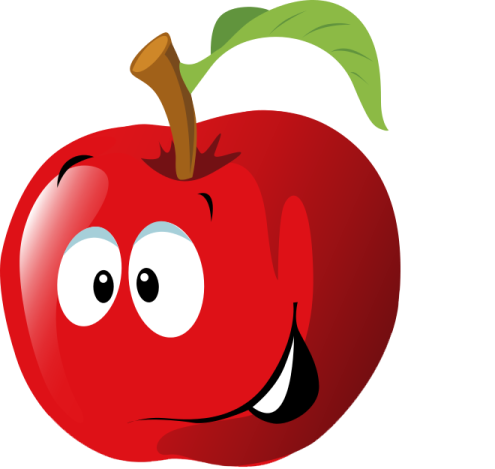 a red apple with a green leaf on top