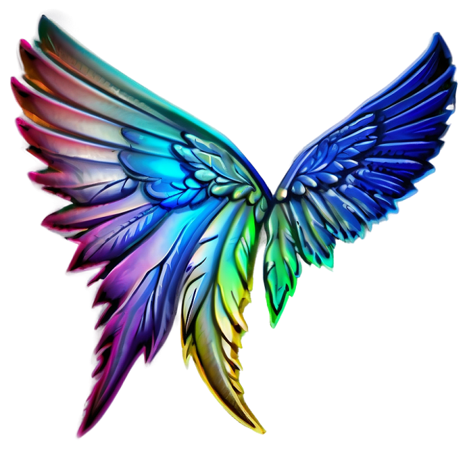 an image of a rainbow colored wing