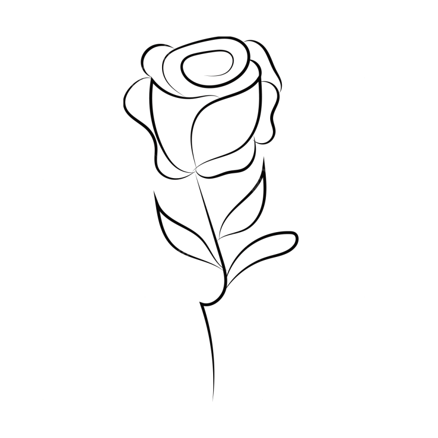 how to draw a rose step by step