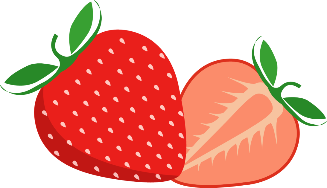 two strawberries and a strawberry