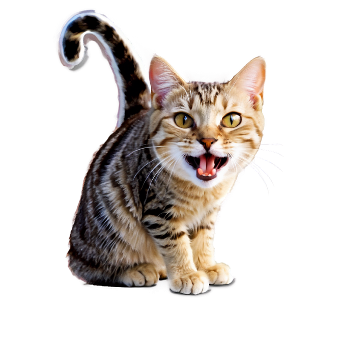 a cat with its mouth open and tongue out
