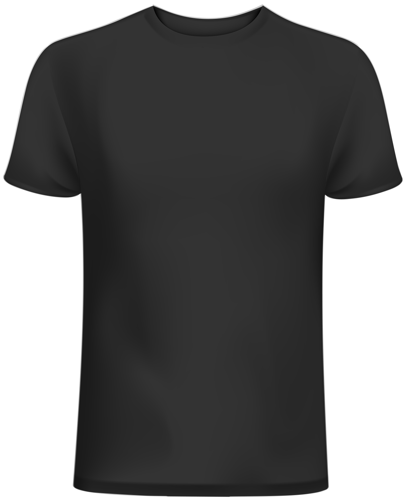 a black t - shirt on a white background