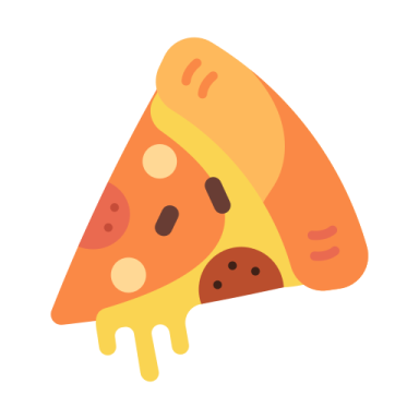a slice of pizza on a white background