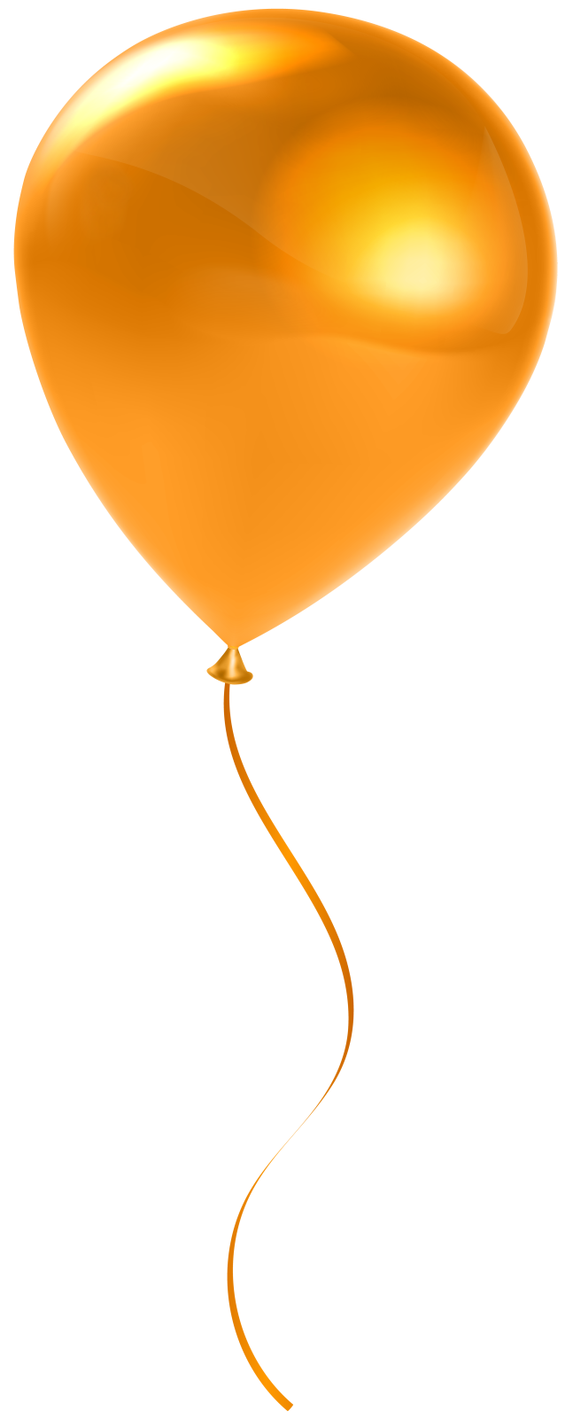 an orange balloon with a string attached to it