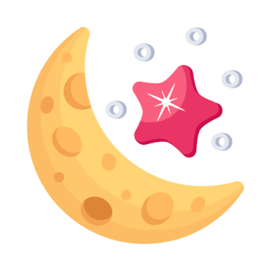 a moon with a star on it