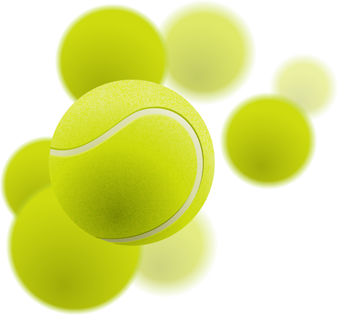 a group of tennis balls on a white background