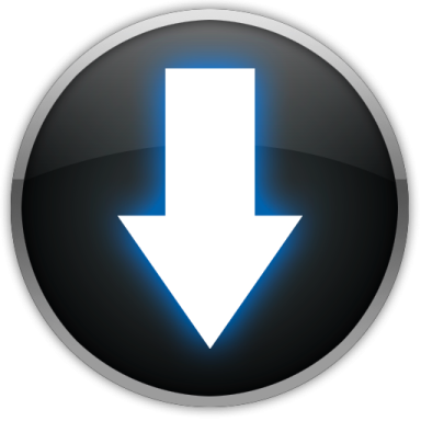 a blue arrow icon on a white background