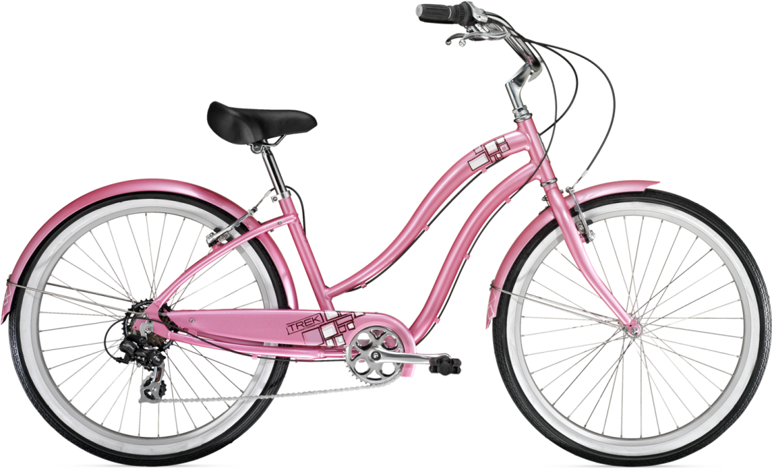 a pink bicycle on a white background