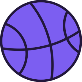 a purple basketball ball on a white background