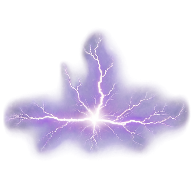 purple lightning on white background photo