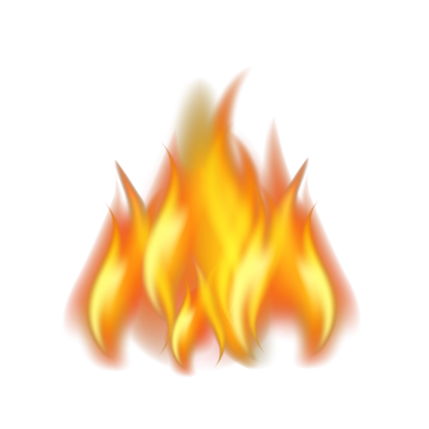 a fire on a white background