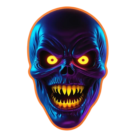 an image of a skull with glowing eyes
