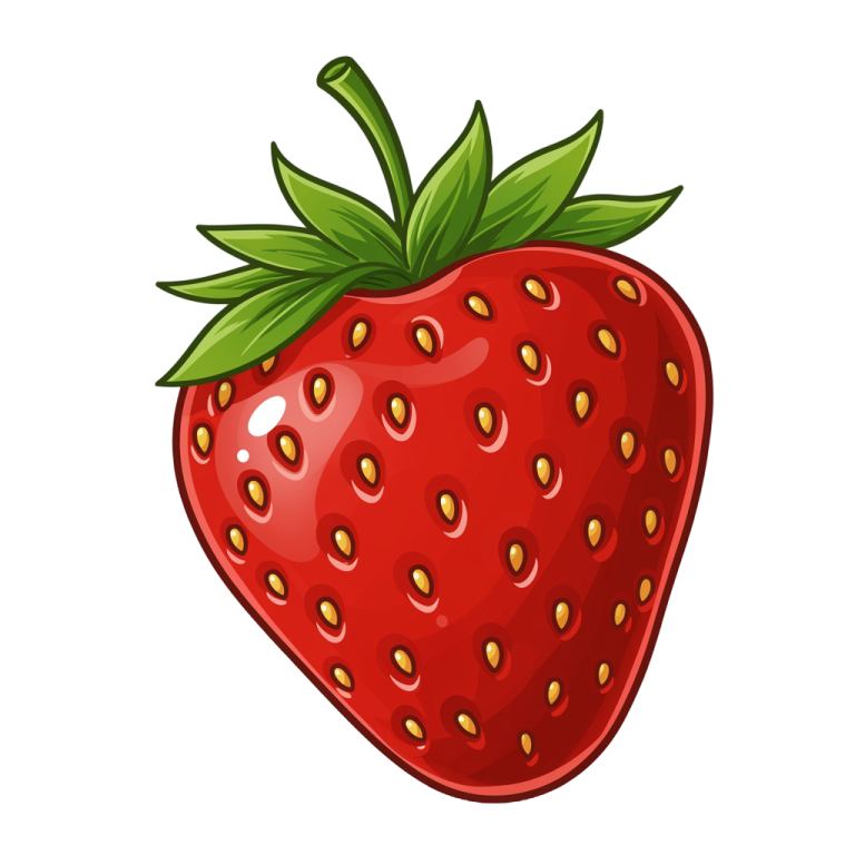a strawberry on a white background
