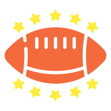 a football ball with stars around it