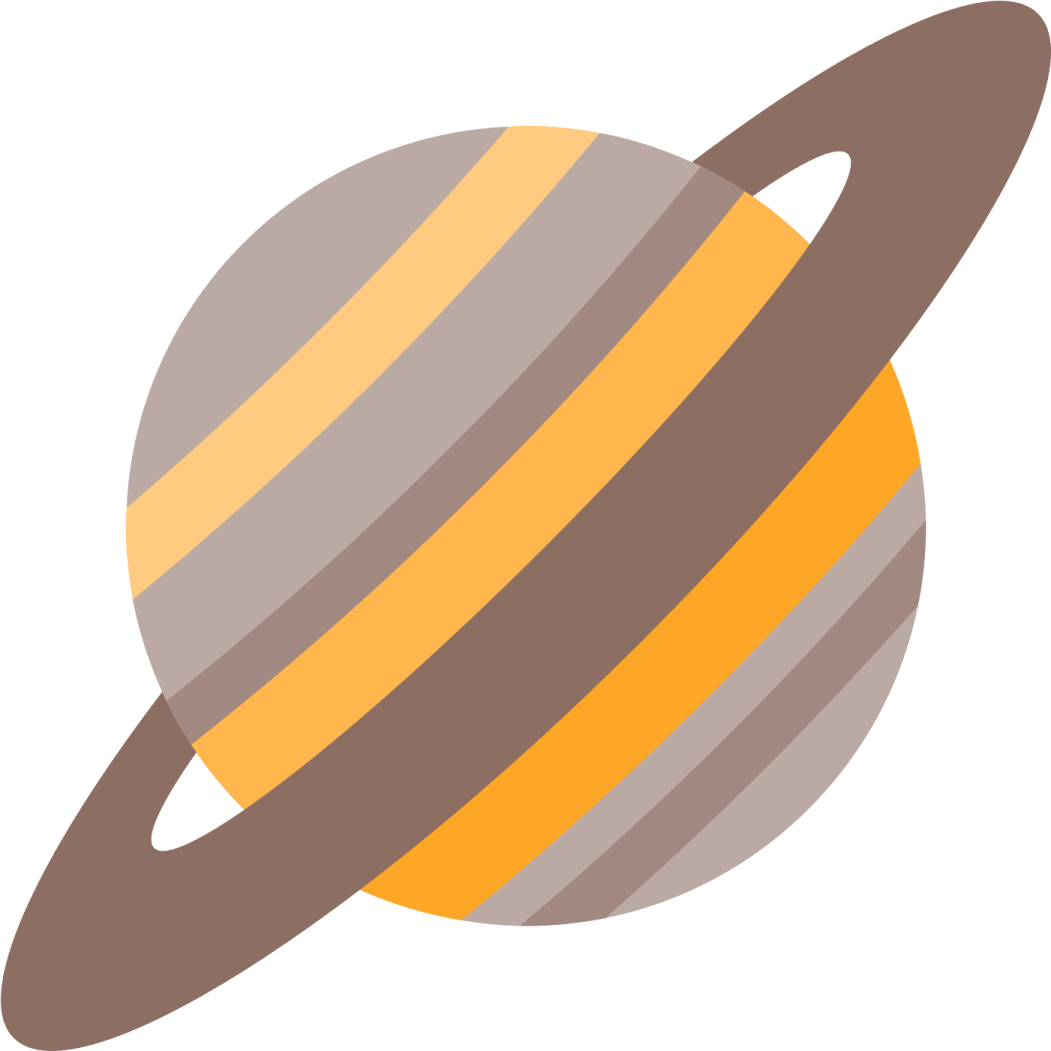 a saturn icon with a white background