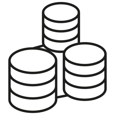 a stack of coins on a white background