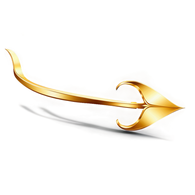 a gold arrow on a white background