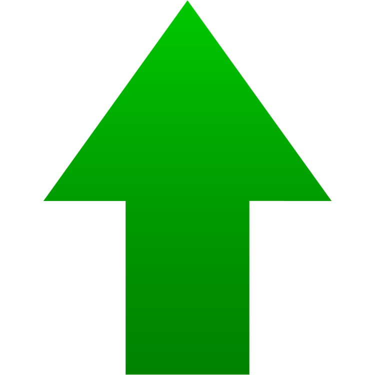 a green arrow pointing up