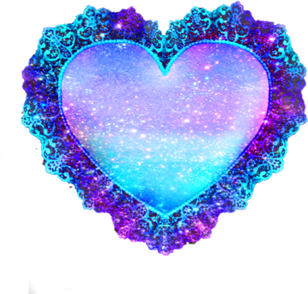 a blue and purple heart with stars on it