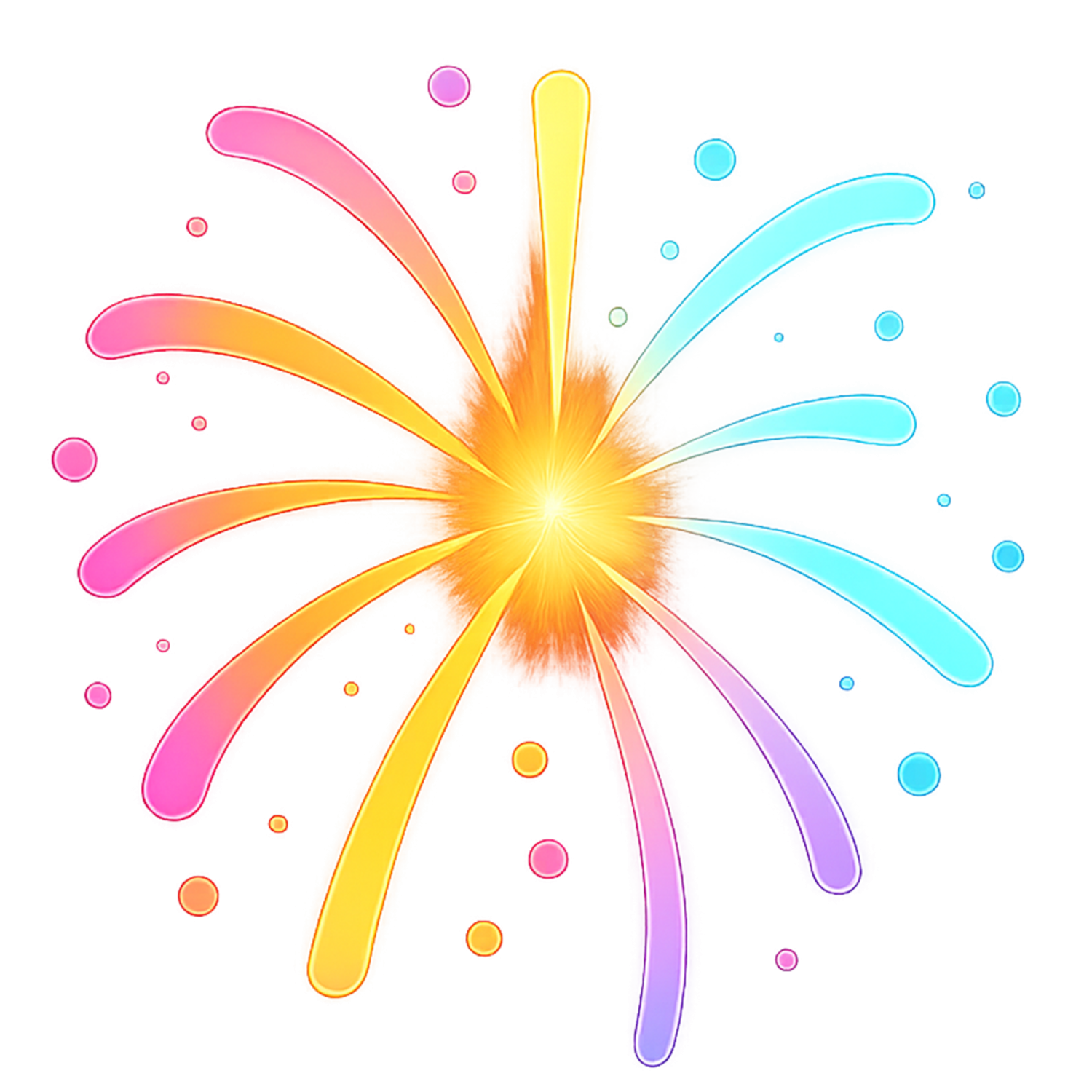 a colorful firework on a white background