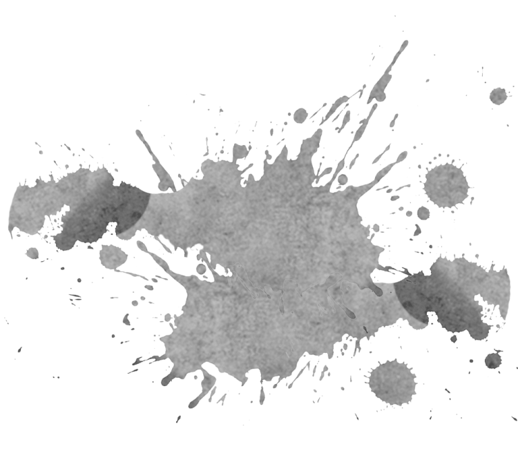 a black ink stain on a white background