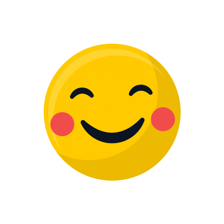 a yellow smiley face with red eyes