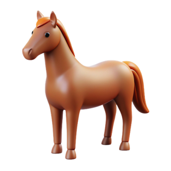 a toy horse on a white background