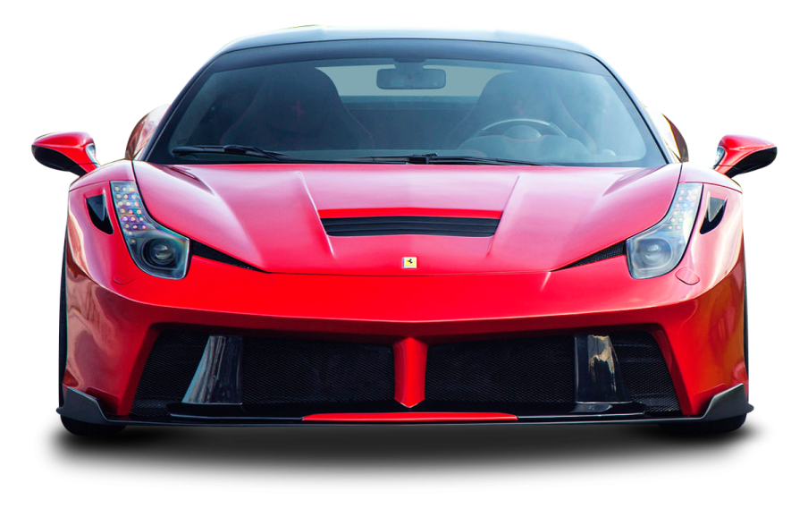 a red sports car on a white background