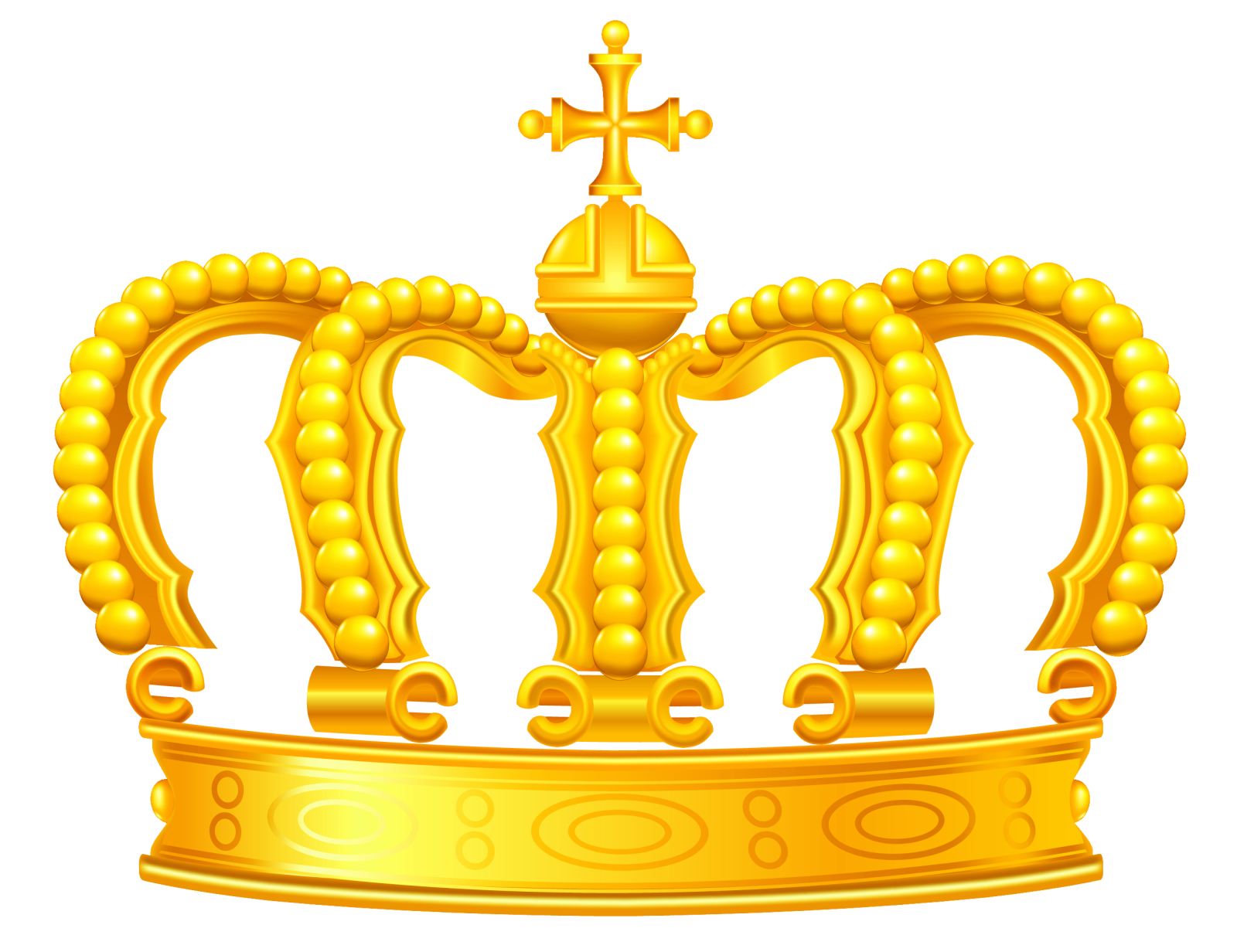 a golden crown with a cross on top