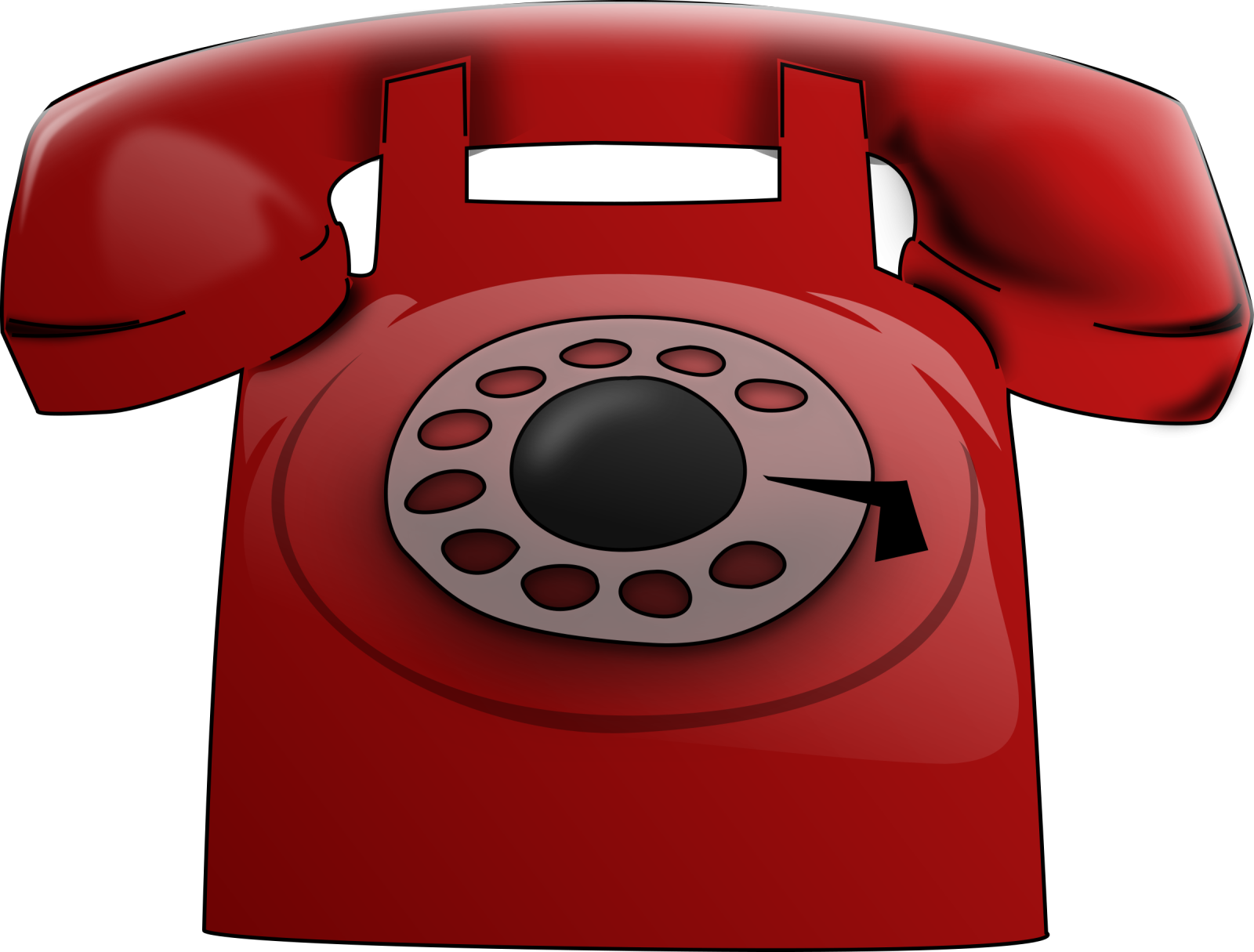 a red telephone on a white background
