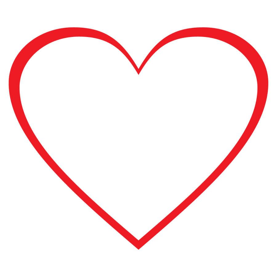 a red heart on a white background