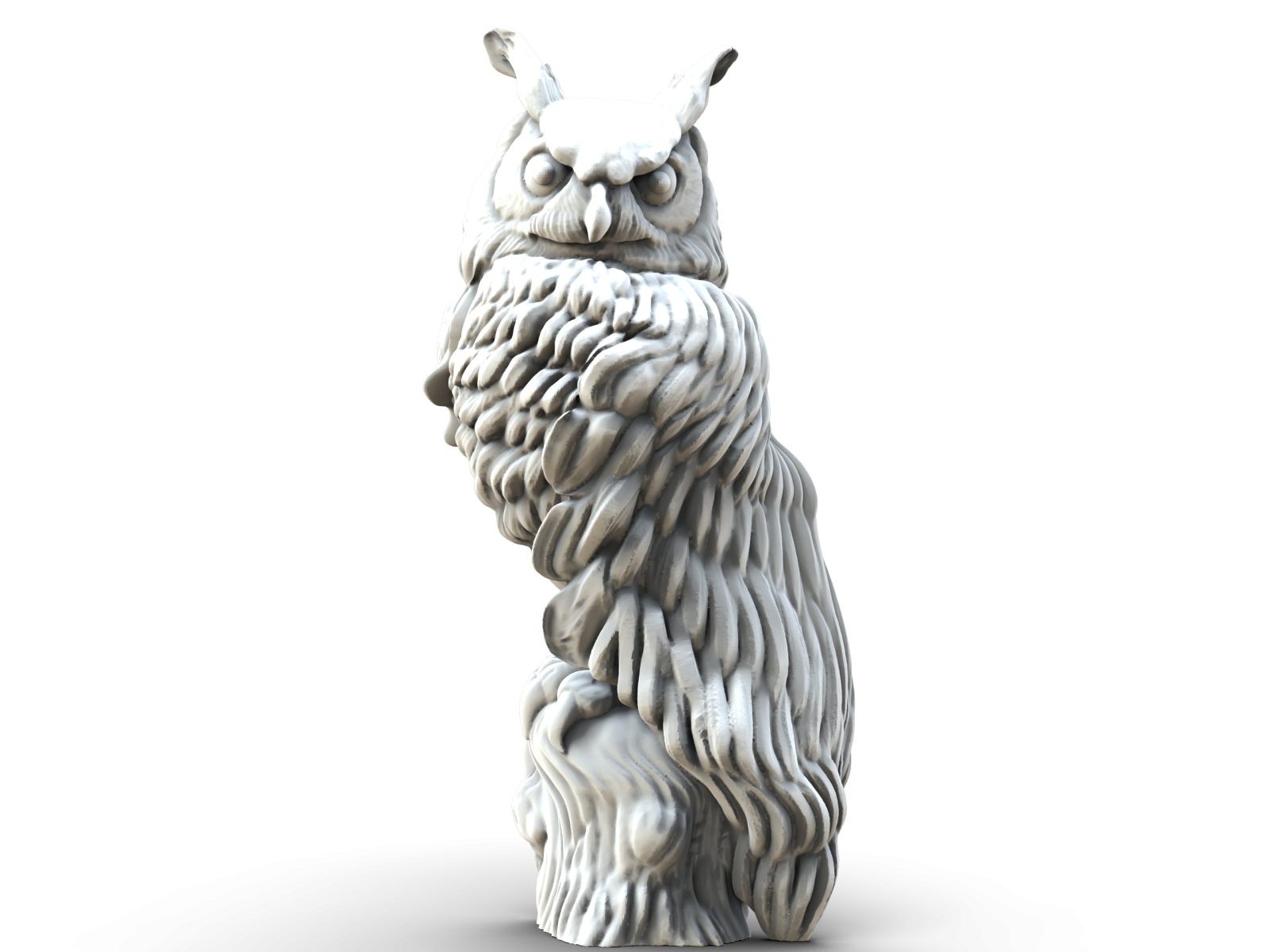 a sculpture of an owl on a white background