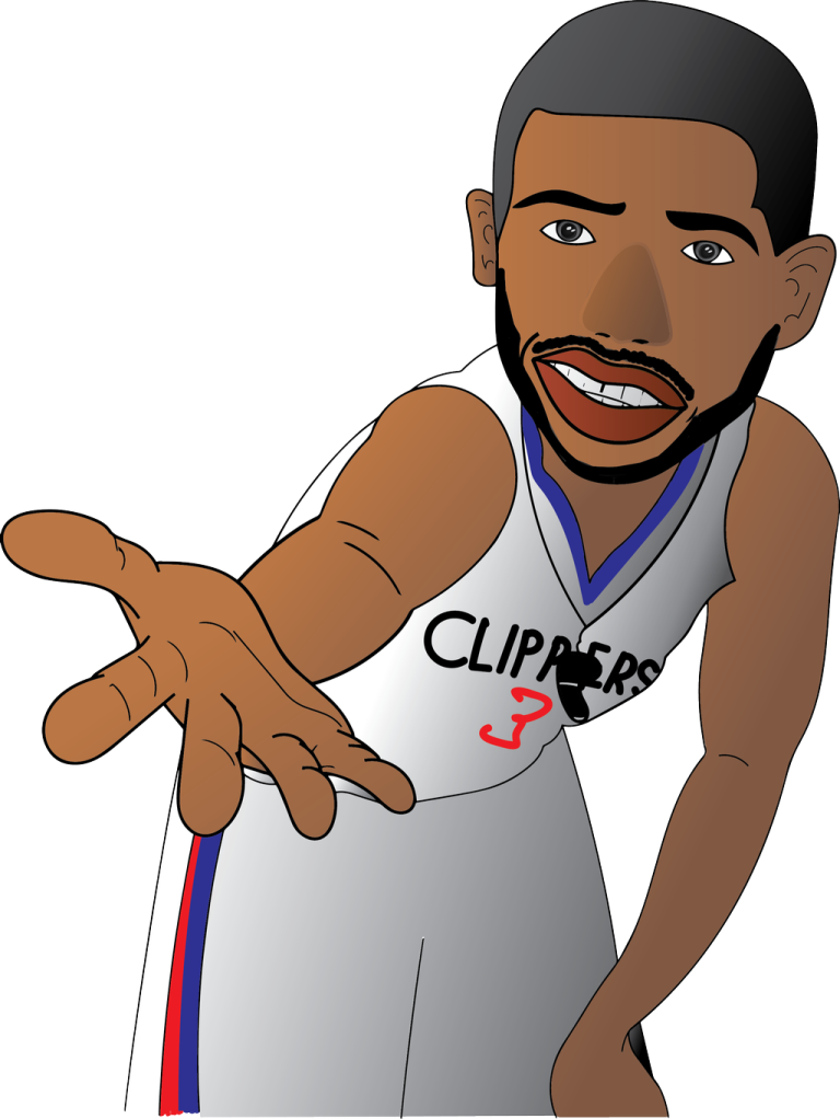 a cartoon of a basketball player wearing a jersey
