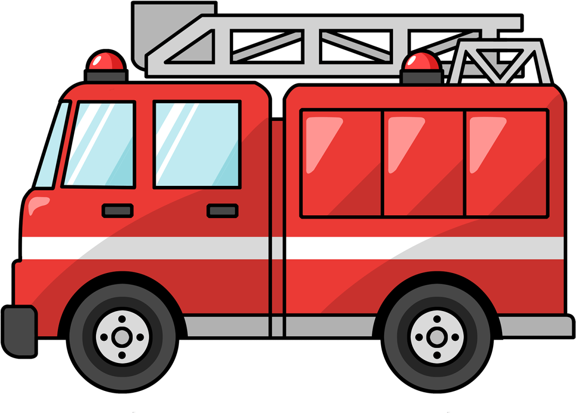 a red fire truck on a white background