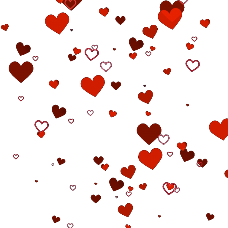 a bunch of red hearts on a white background