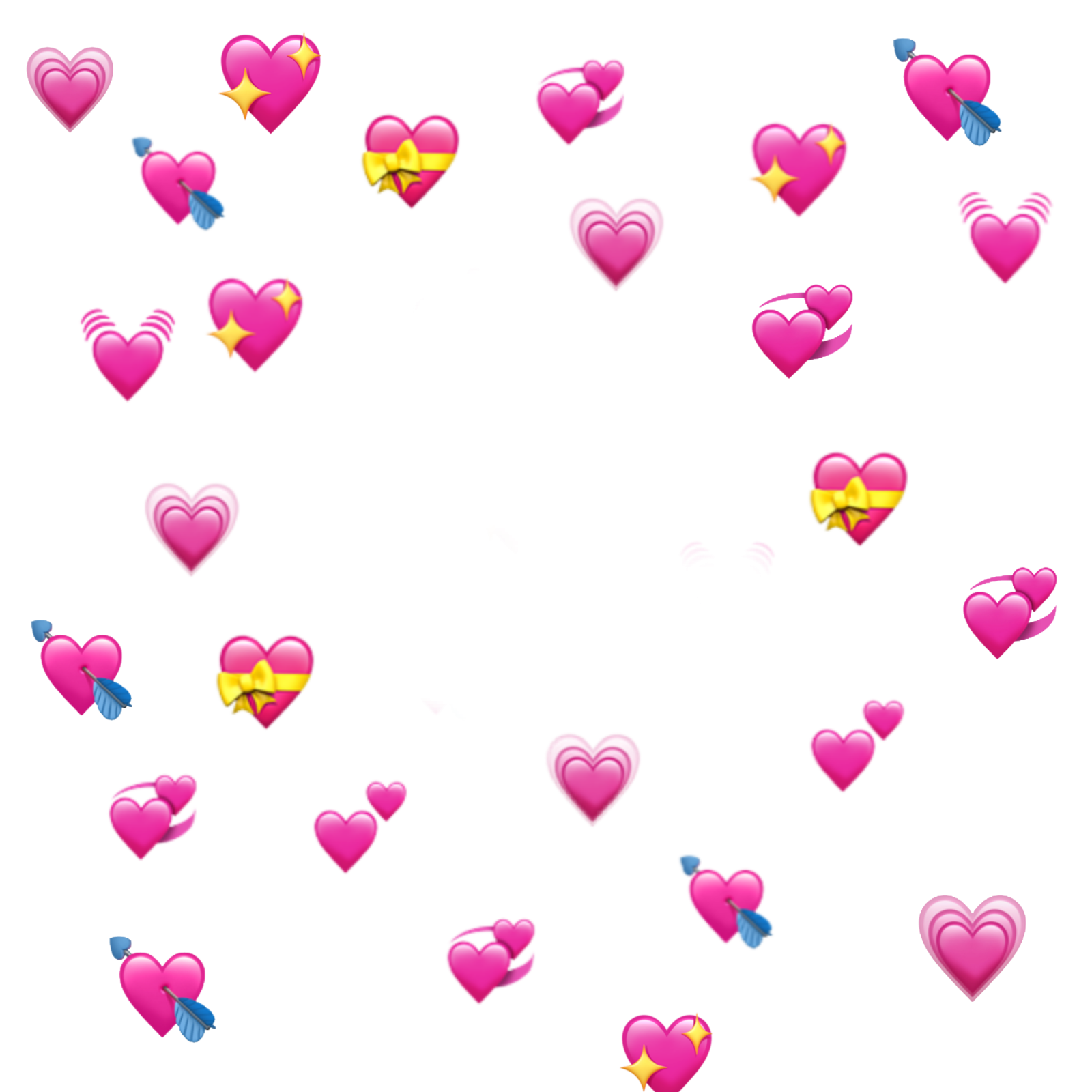 a bunch of pink hearts on a white background