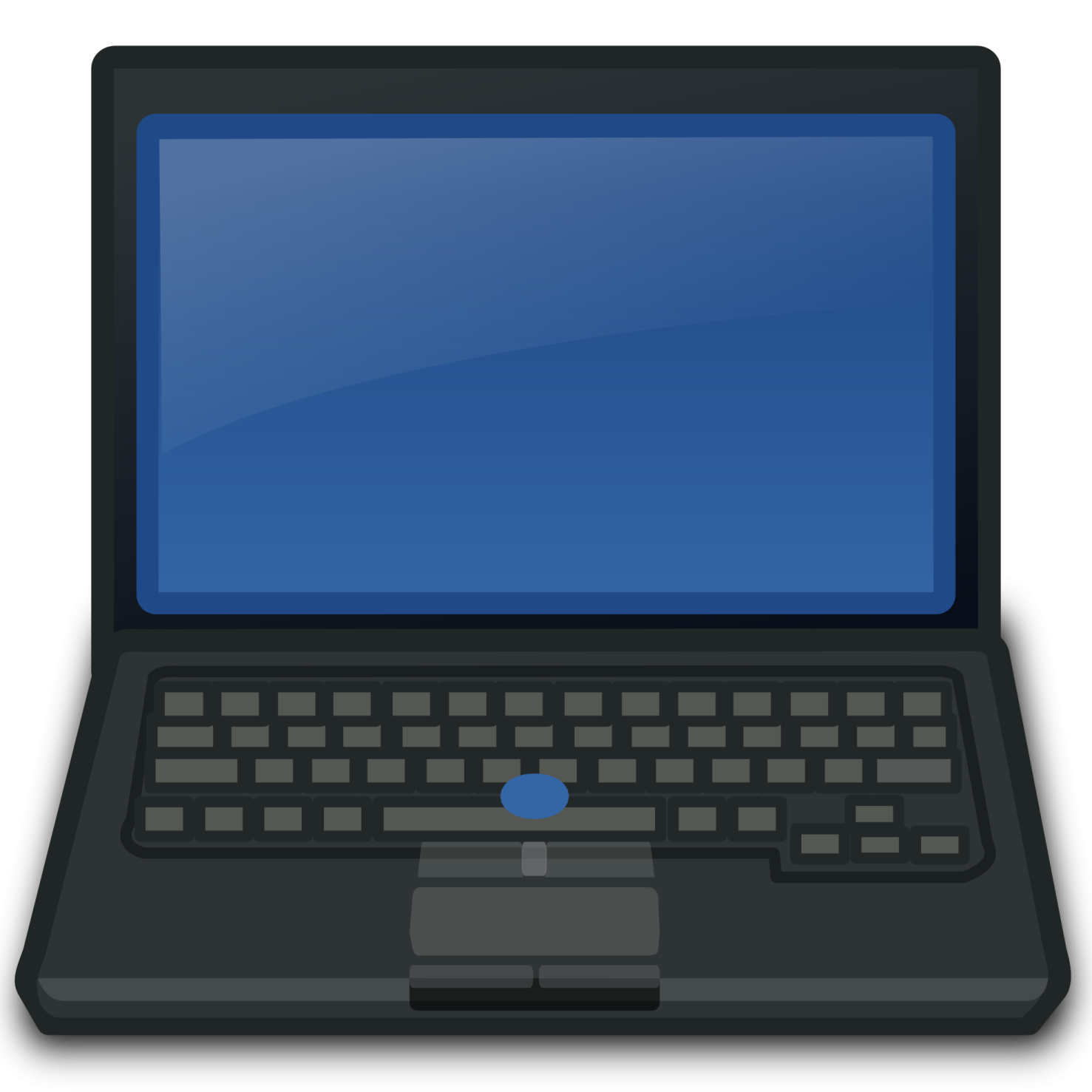 a laptop computer with a blue screen