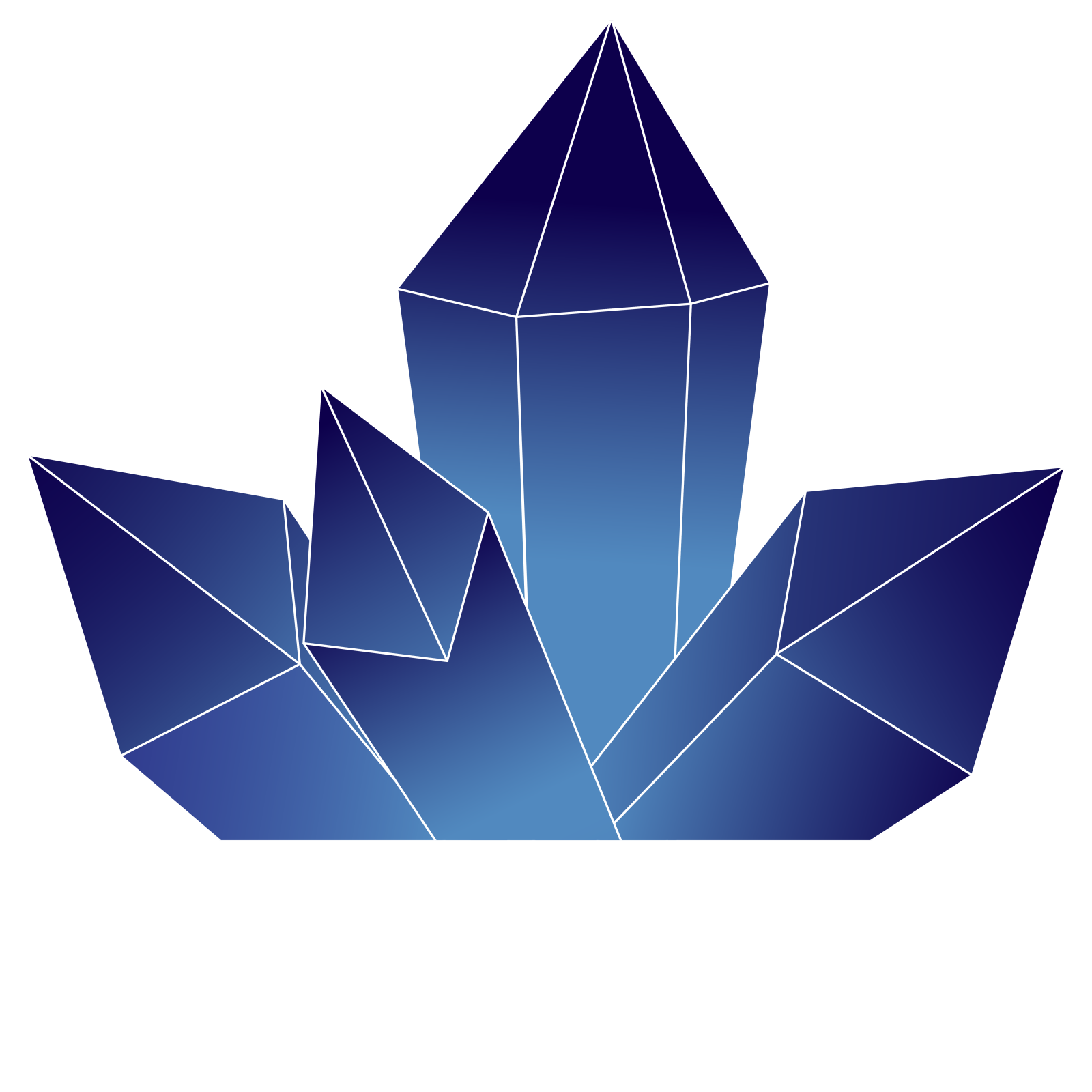 a blue and white logo of a leaf